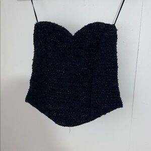 Express Black Strapless Tweed sparkly Corset  Top